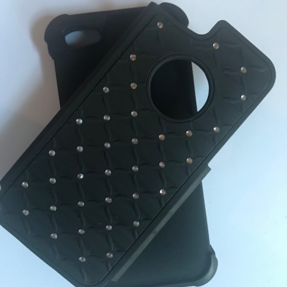 Iphone 5/5s Double Layered Black Rhinestone Case